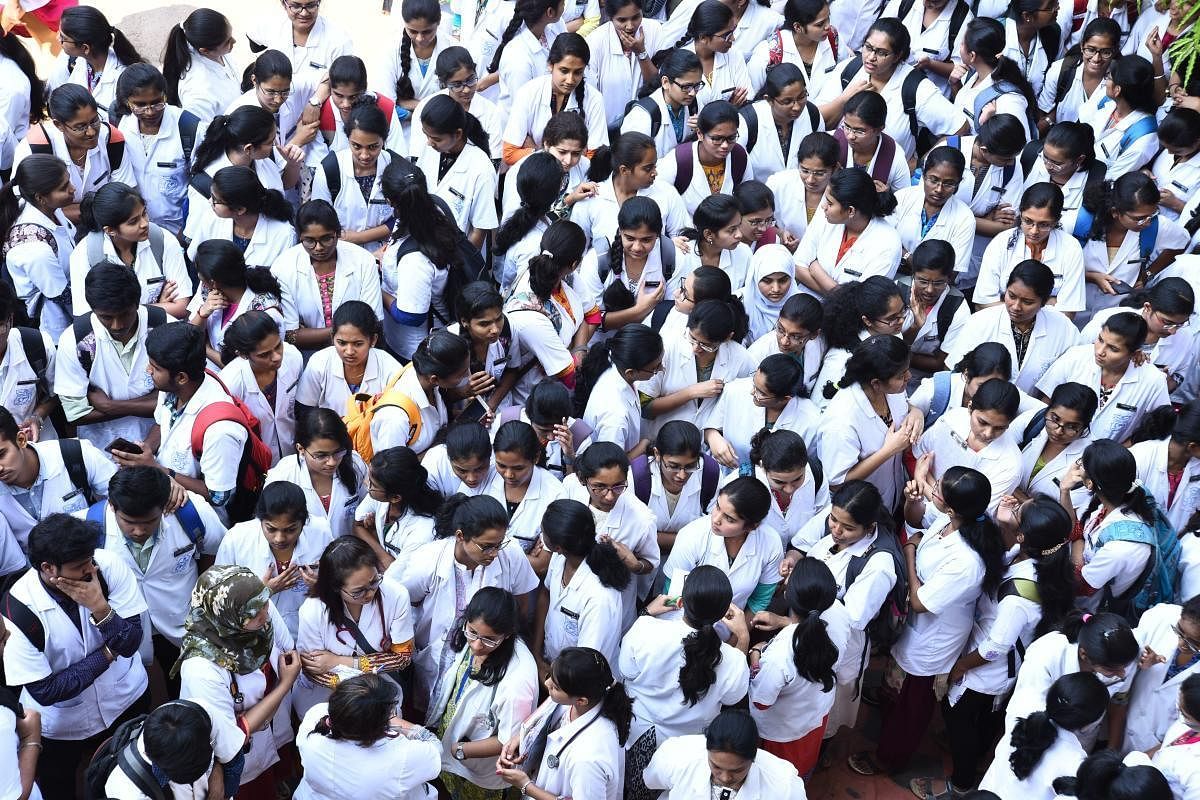 The medical colleges had collected excess fee of Rs 70,000 to Rs 3 lakh, over and above the stipulated amount. dh file photo