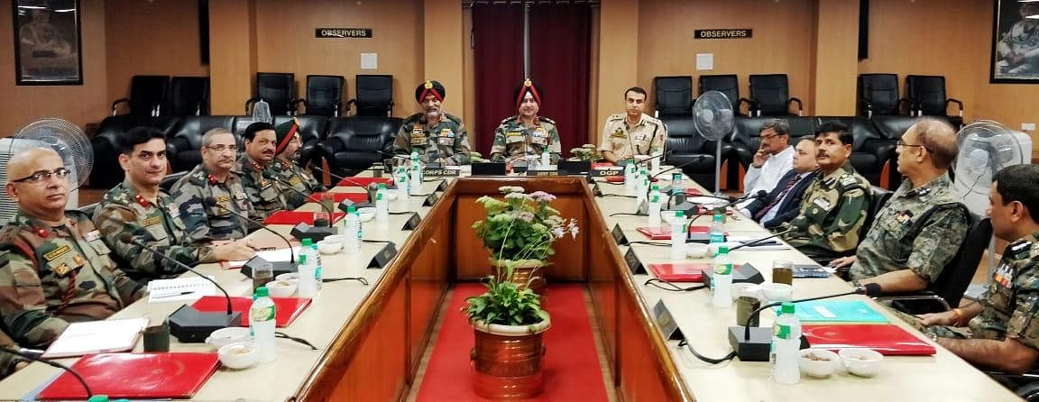 General Officer Commanding-in-Chief, Northern Command, Lt Gen Ranbir Singh chaired the meeting that was attended by senior Army, police and paramilitary officers and intelligence officers, it said. (Twitter)