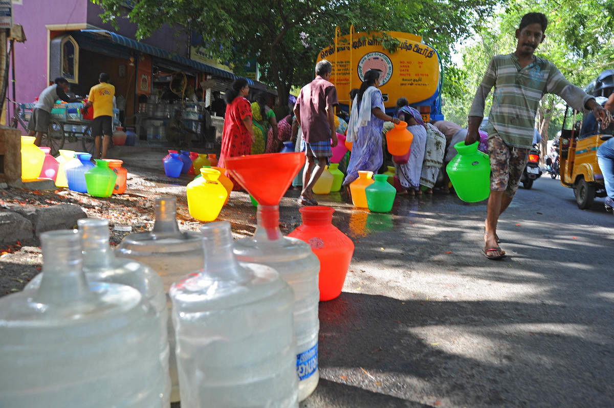 After having stood in long queues for hours together waiting for the water tankers for over a month this Summer, Chennaiites are now looking at ways to save rainwater and conserve the nature’s elixir to keep themselves away from the mercy of the tanker lorries that fleece them in times of crisis. DH file photo
