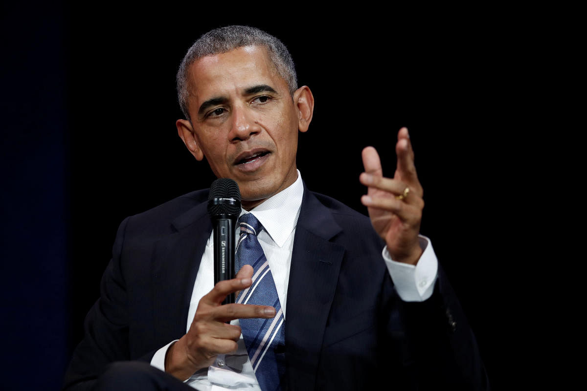 Former President Barack Obama said that Americans must "soundly reject language" from any leader who "feeds a climate of fear and hatred or normalizes racist sentiments." (Reuters file photo)