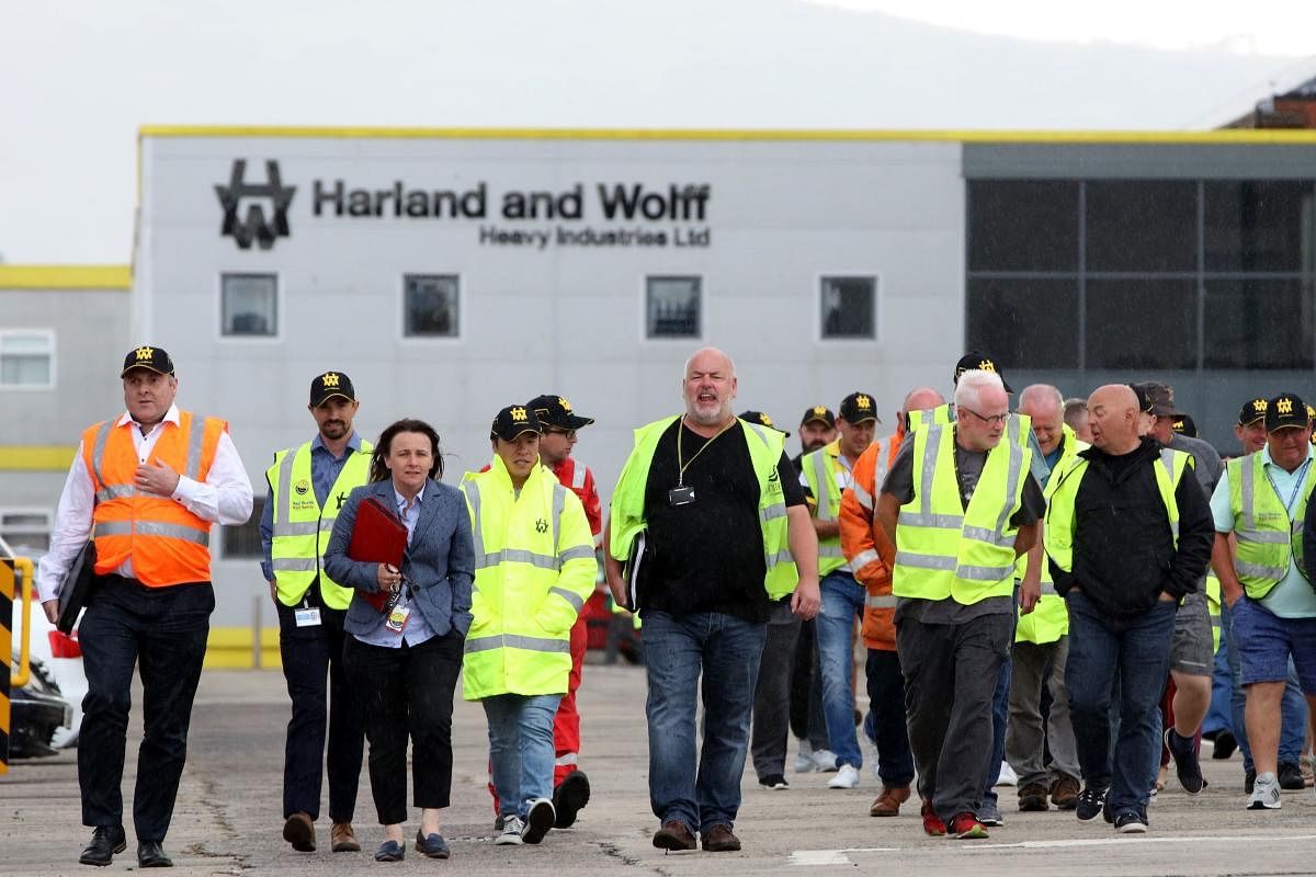 Harland and Wolff shipyard workers (AFP File Photo)