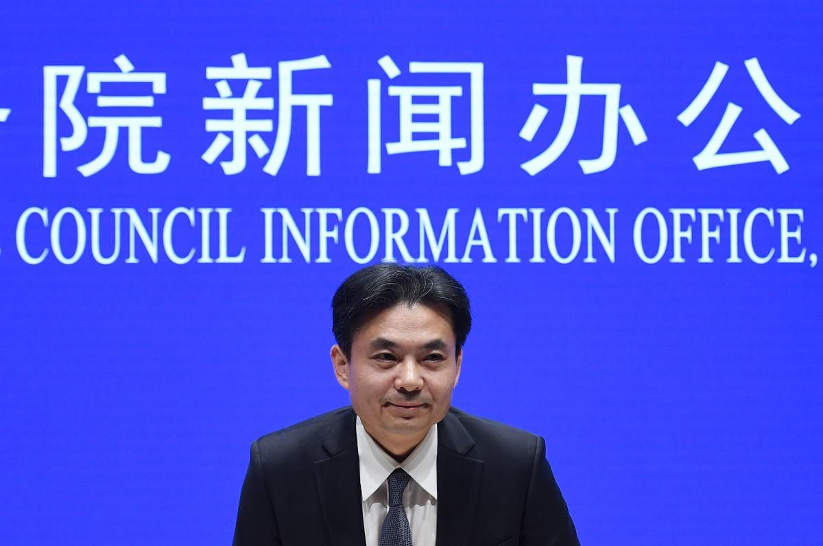 Yang Guang, spokesperson for mainland China's Hong Kong and Macau Affairs Office (HKMAO) of the State Council (AFP PHOTO)