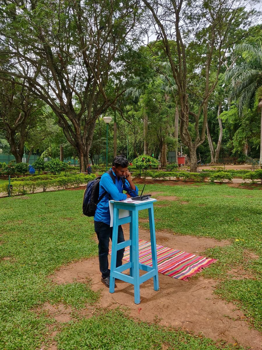 Cubbon Park visitors dial up ProjectOnHerOwn numbers to listen to the stories of women.