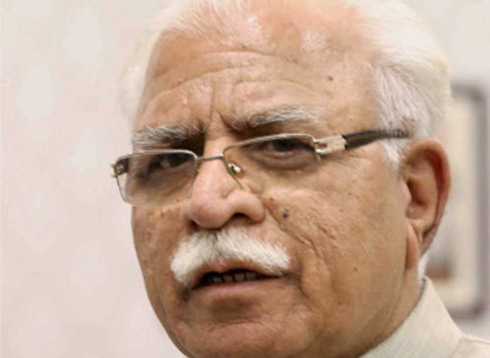 Haryana Chief Minister Manohar Lal Khattar. PTI file photo