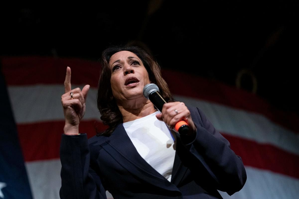 Harris, on a weekend-long campaign trip to the early caucus state, said that debate misses the point.