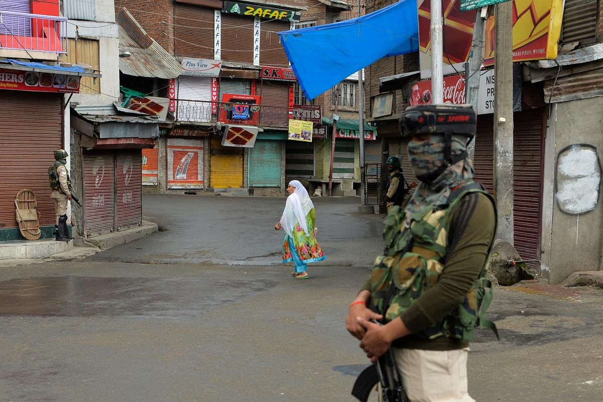 Heightened restrictions were imposed in Kashmir Valley in view of the Centre abrogating special status of Jammu and Kashmir and dividing the state into two Union Territories. (AFP Photo)