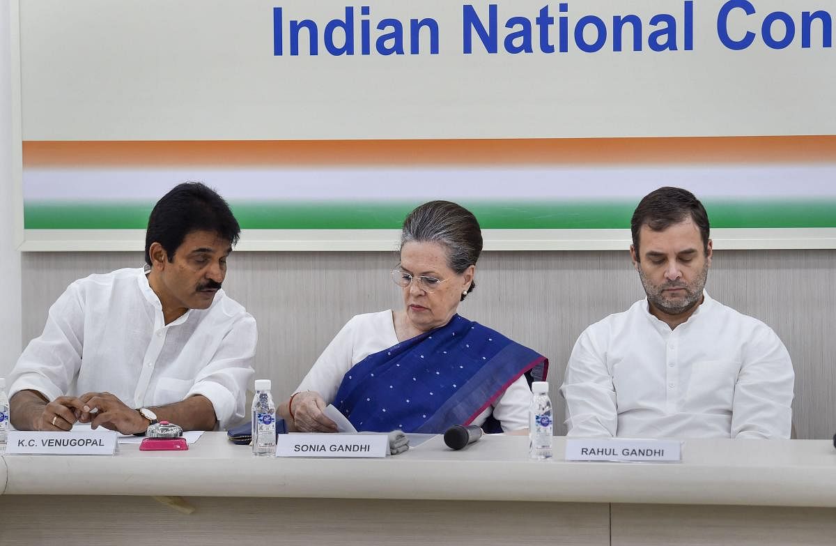 Sonia Gandhi was on Saturday appointed as interim president of the Congress at a crucial meeting of the party's working committee in New Delhi after Rahul Gandhi refused pleas by partymen to take back his resignation. (PTI Photo)