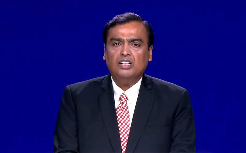 "We expect to complete transactions with Saudi Aramco and BP within this financial year. These are expected to generate inflow of Rs 1.15 lakh crore," Mukesh Ambani said at Reliance Industries' 42nd annual general meeting here. (Screen grab/Twitter)