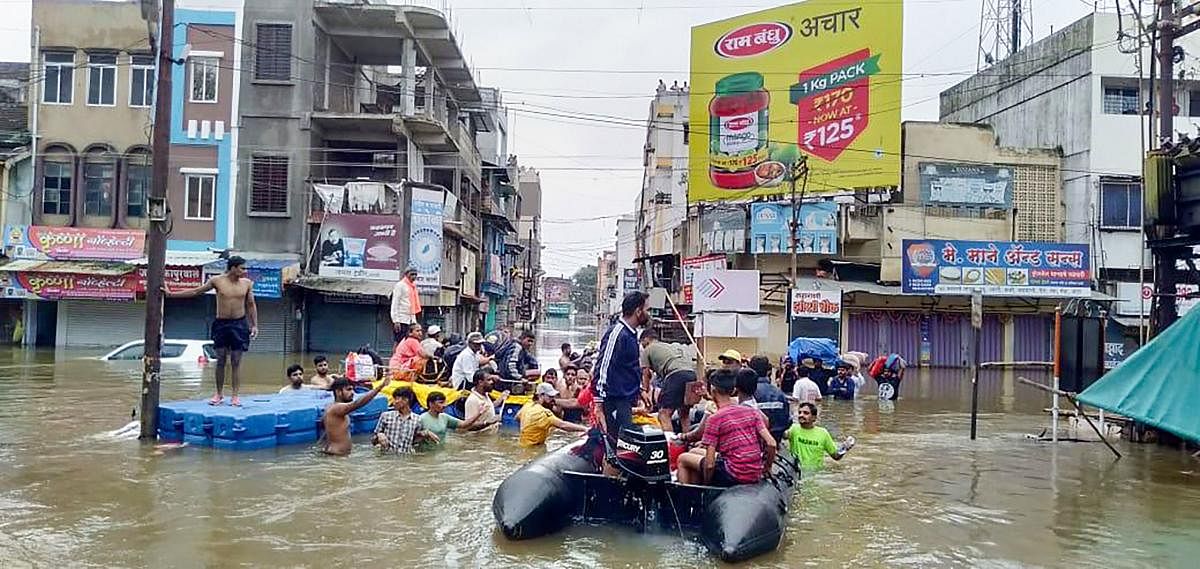 More than five lakh people have been displaced in the worst-ever floods that Maharashtra has seen in recent times. (PTI File Photo)
