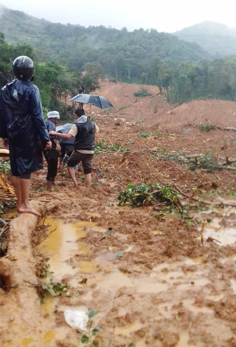 Landslide-hit Thora village in Virajpet taluk.