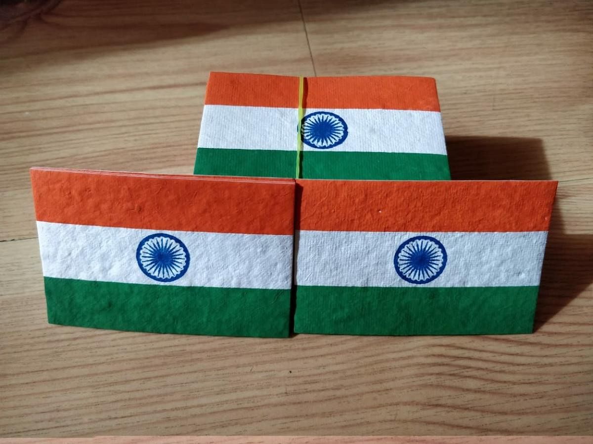 Seed flag to replace plastic flag on the occasion of Independence Day