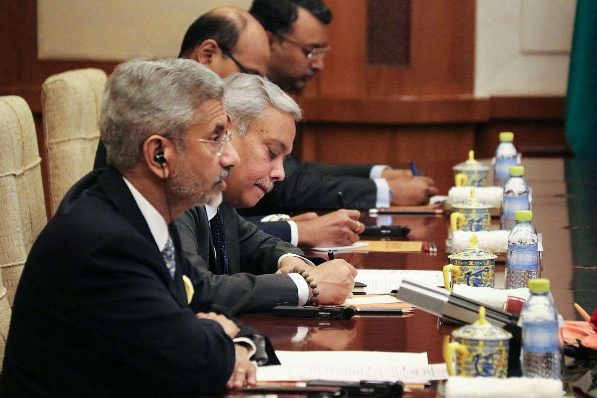 External Affairs Minister S Jaishankar during a bilateral meeting with Chinese foreign minister Wang Yi (unseen) in Beijing. (MEA/PTI Photo)