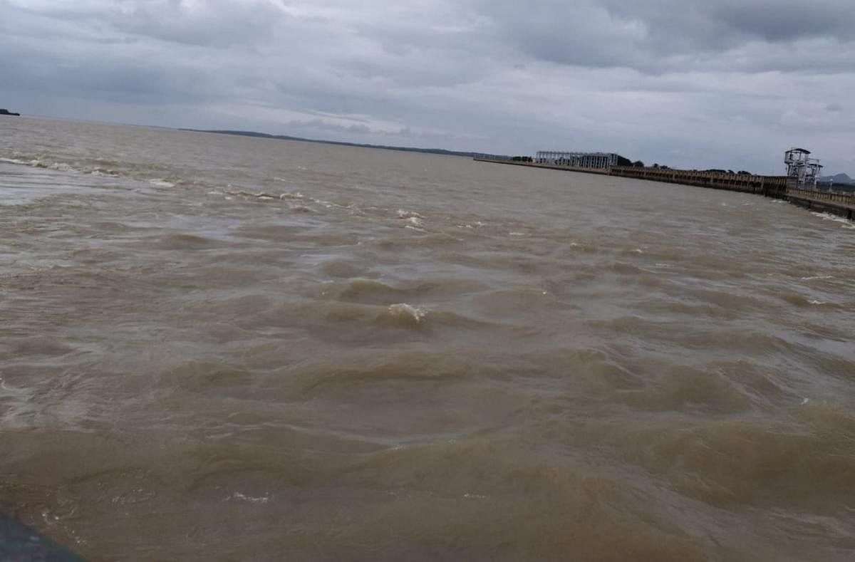 The Krishnaraja Sagar (KRS) dam in Srirangapatna taluk, Mandya district on Tuesday.
