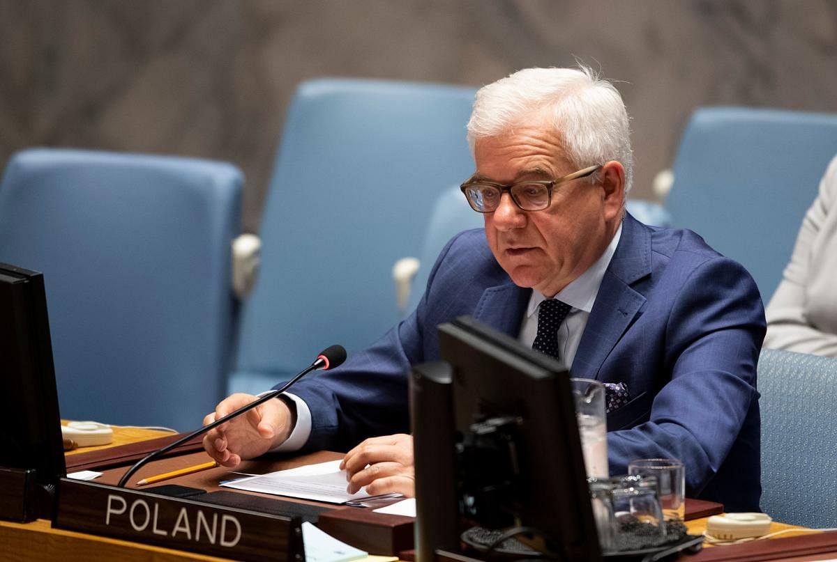 Poland’s Foreign Minister Jacek Czaputowicz addressed a Security Council briefing on Tuesday on 'International humanitarian law - Seventieth anniversary of the Geneva Conventions: upholding humanity in modern conflict.' (AFP file photo)
