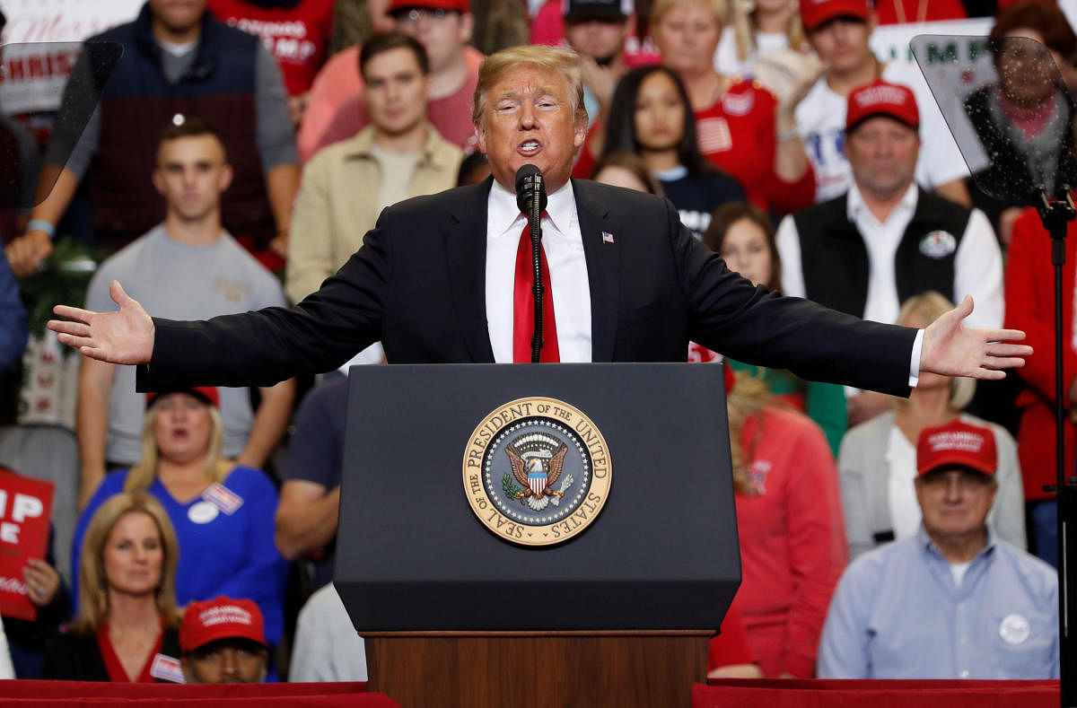 US President Donald Trump addresses supporters during a Make America Great Again rally in Biloxi, Mississippi, US, November 26, 2018. (REUTERS)