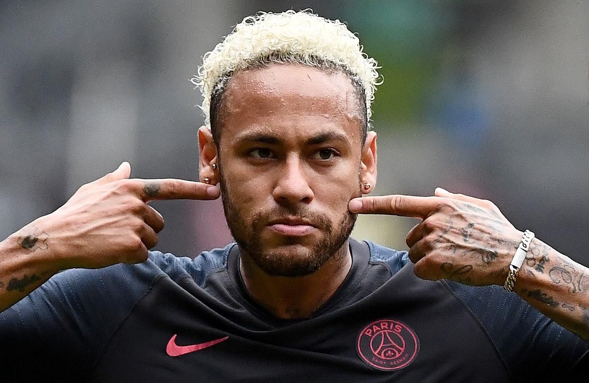 Paris Saint-Germain's Brazilian forward Neymar reacts at the end of the French Trophy of Champions football match between Paris Saint-Germain (PSG) and Rennes (SRFC) at the Shenzhen Universiade Stadium. (AFP File Photo)