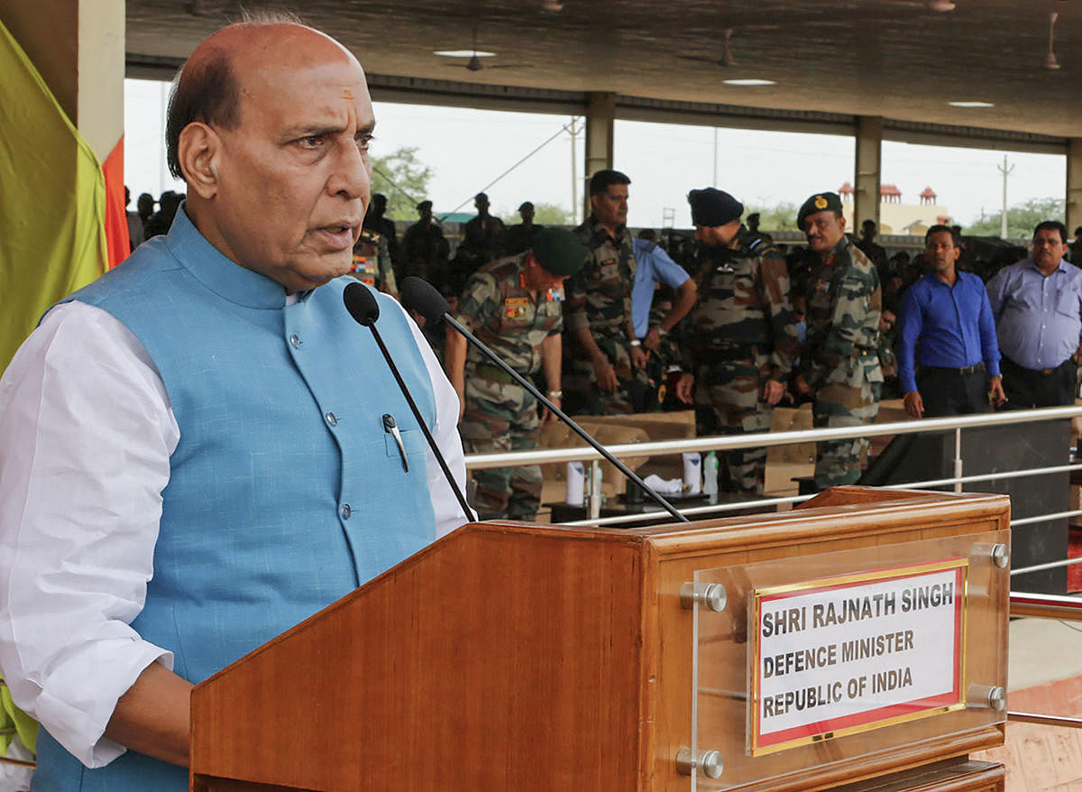 Rajnath Singh said talks with Pakistan will be held only if it stops supporting terror. PTI file photo