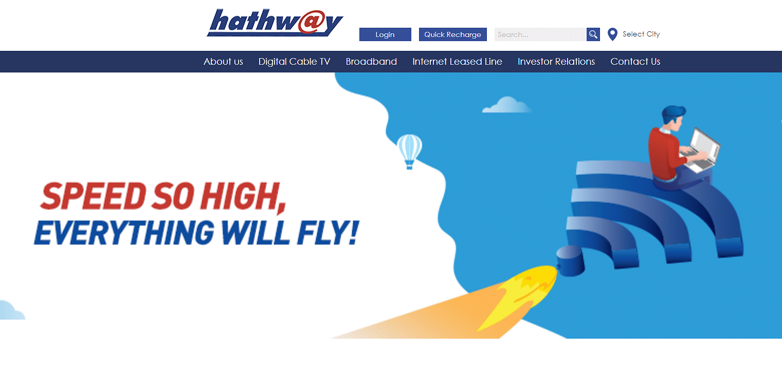 Hathway launches new broadband plan to take on Jio Fiber (Hathway website screen-grab)