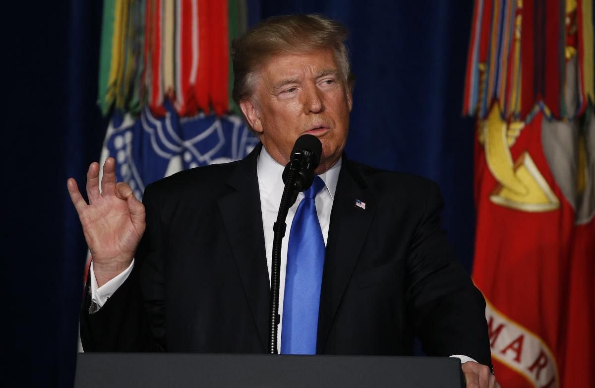 U.S. President Donald Trump announces his strategy for the war in Afghanistan during an address to the nation from Fort Myer, Virginia. (File Photo)