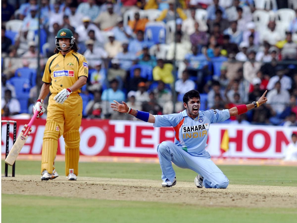 Sreesanth made headlines more for his antics than his bowling (DH File Photo)