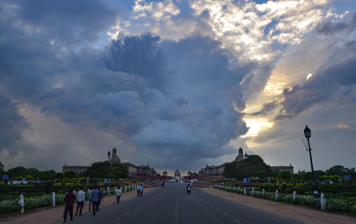 Though the sky turned grey towards the evening, only traces of rainfall were recorded in a few areas, the India Meteorological Department said. (PTI Photo)