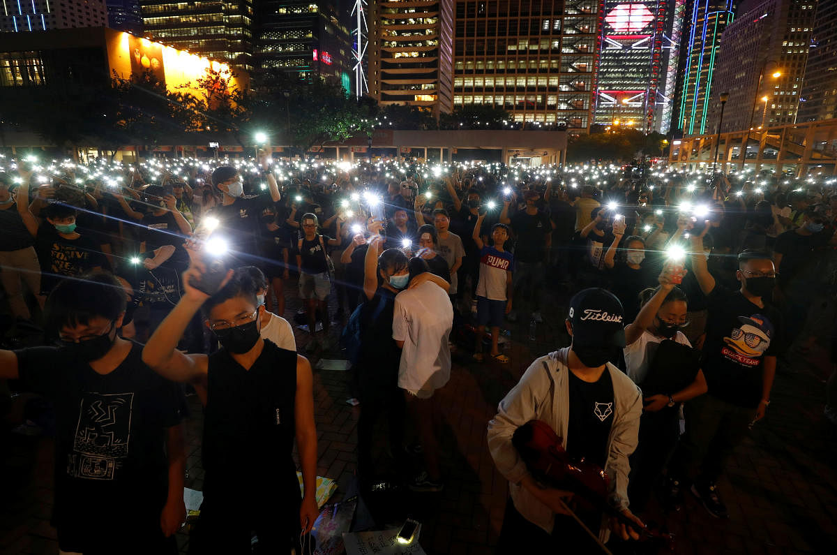 Students stage a rally to call for political reforms outside City Hall in Hong Kong. Reuters photo