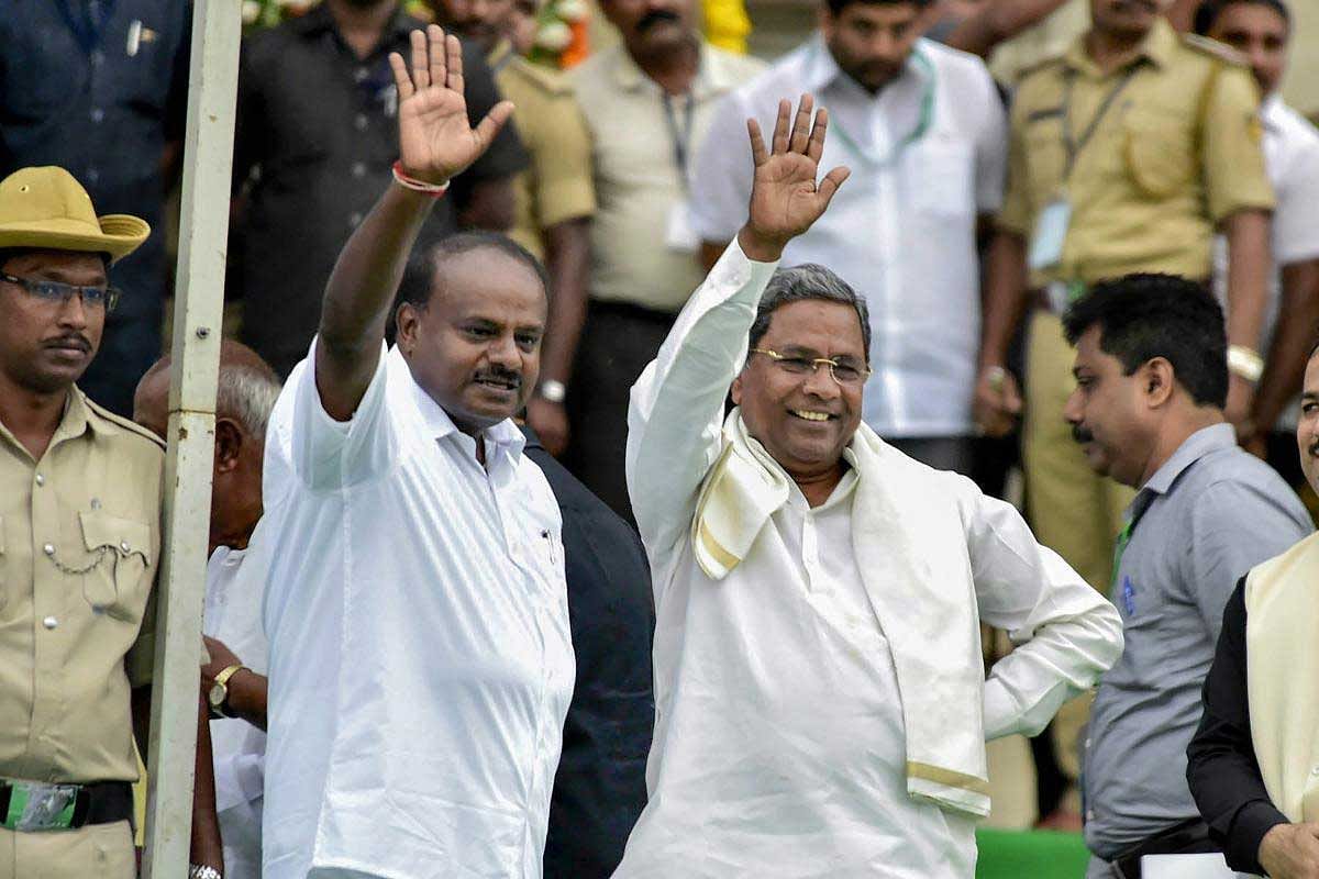 The upsurge in the tension between Siddaramaiah and H D Deve Gowda has virtually meant the end of the road for the alliance between the Congress and the JD(S). (PTI File Photo)