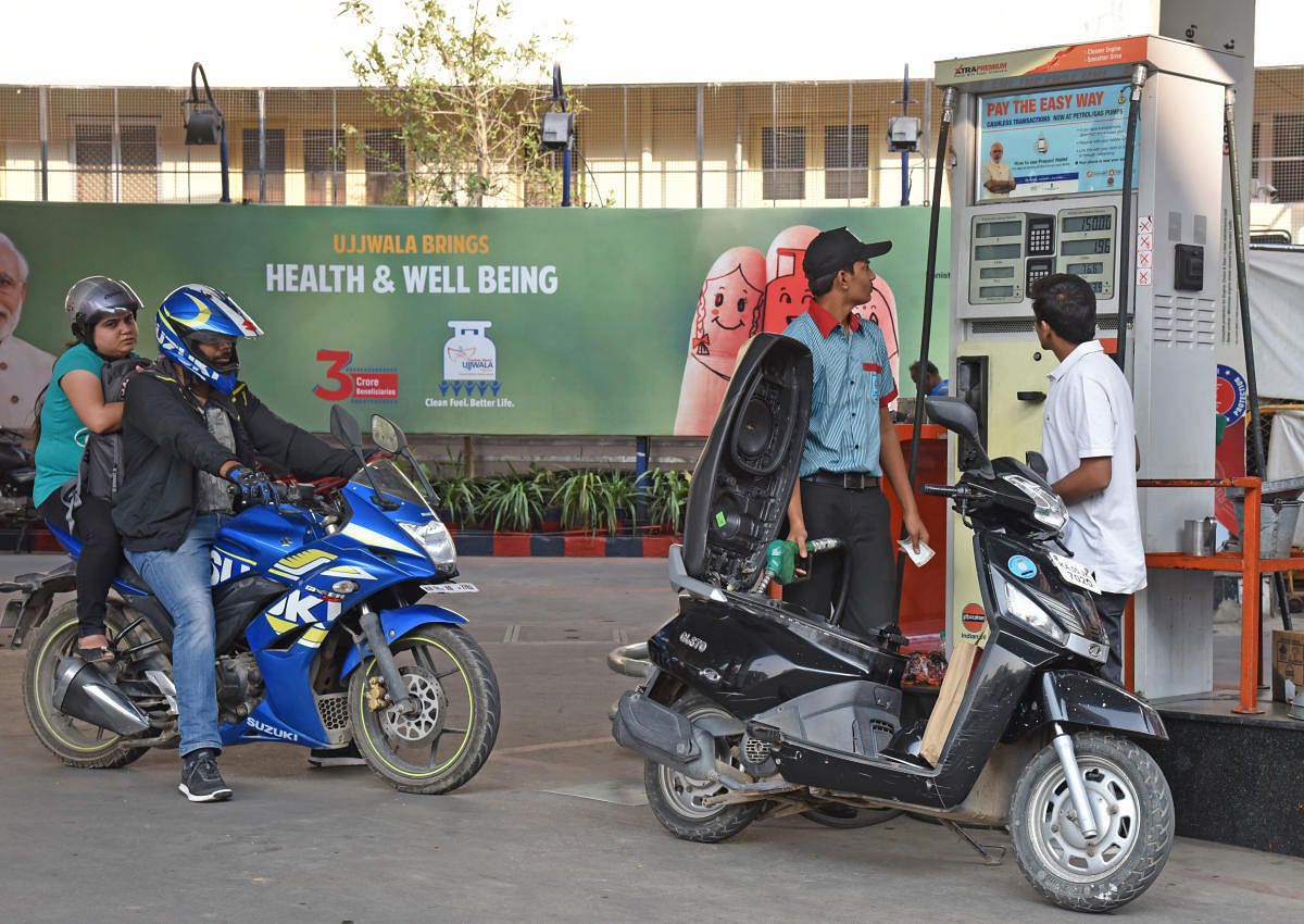 Petrol price in Delhi was hiked to Rs 74.80 per litre from Rs 74.63 while diesel rates were increased to Rs 66.14 a litre from Rs 65.93, according to a price notification issued by state-owned oil marketing companies. File photo