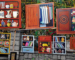 mosaic of talent: A file photo of artworks on display at the Chitra Santhe in Bangalore.