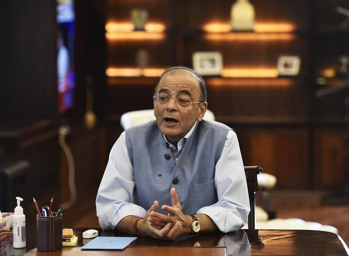 Senior BJP leader Arun Jaitley at his office after he resumed duty as Minister for Finance and Corporate Affairs, at North Block in New Delhi on Thursday. Jaitley had stepped aside as Finance Minister in mid-May to undergo a kidney transplant.