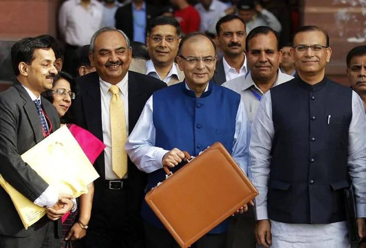 Former Finance Minister Arun Jaitley on February 28, 2015, presented his maiden full-year Budget for the 2015-16 financial year in the Lok Sabha. (Photo by AP)
