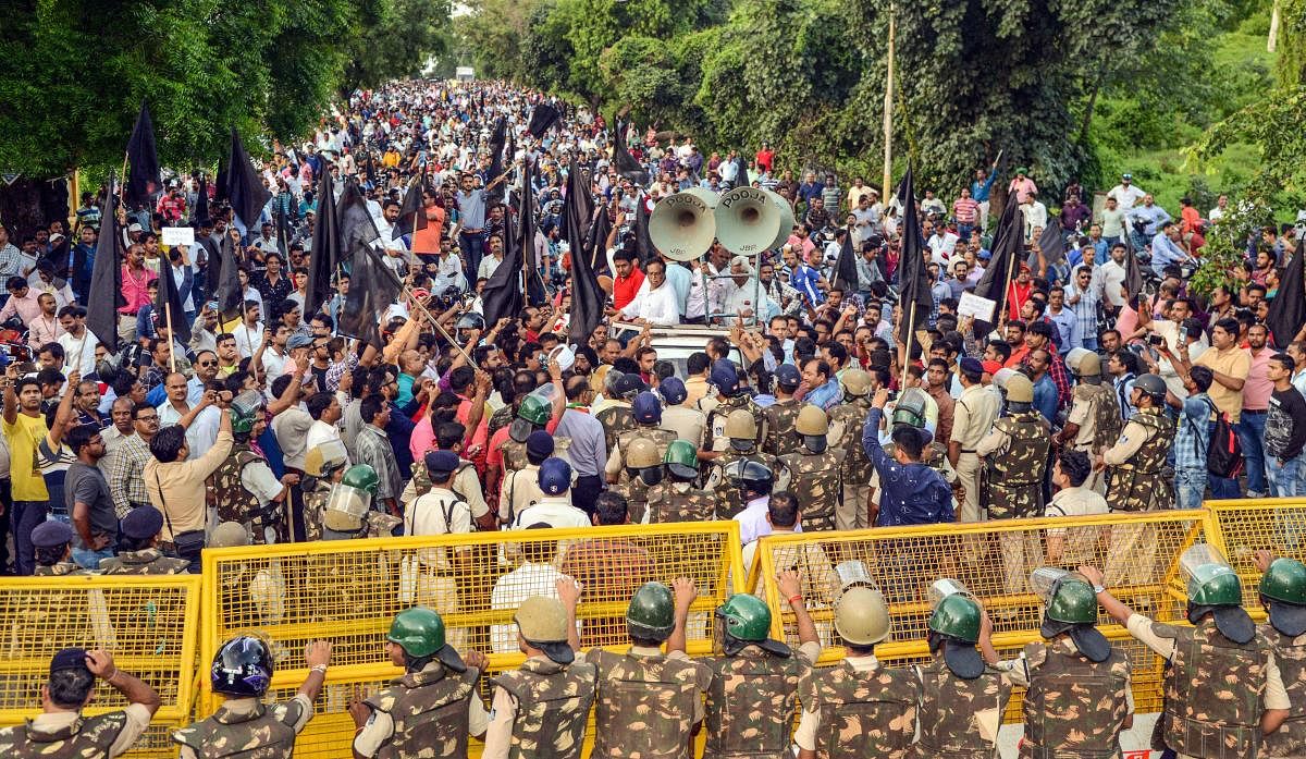 File photo of an Ordnance Factories Board strike. DH photo