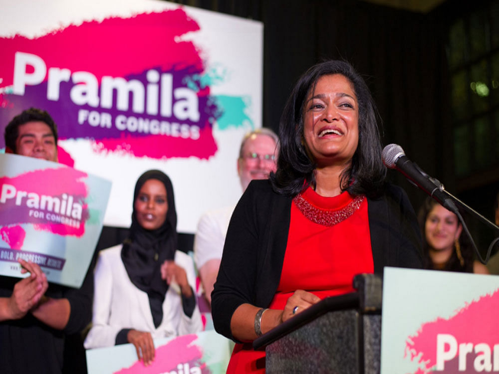 The Indian-American lawmaker in the US House of Representatives, Pramila Jayapal. (Image courtesy Twitter)