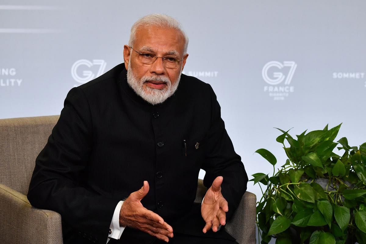Narendra Modi speaks in the annual G7 Summit. (AFP Photo)