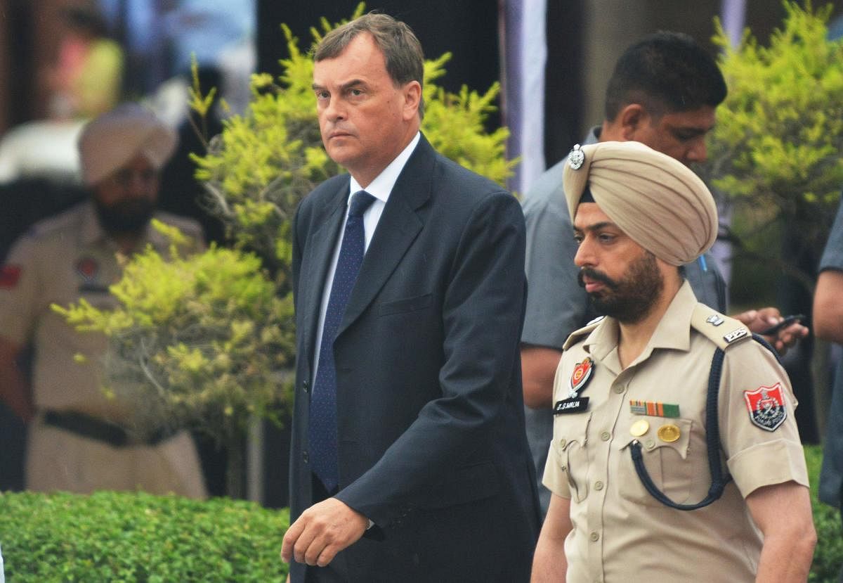 Britain's High Commissioner to India Dominic Asquith (L). AFP file photo