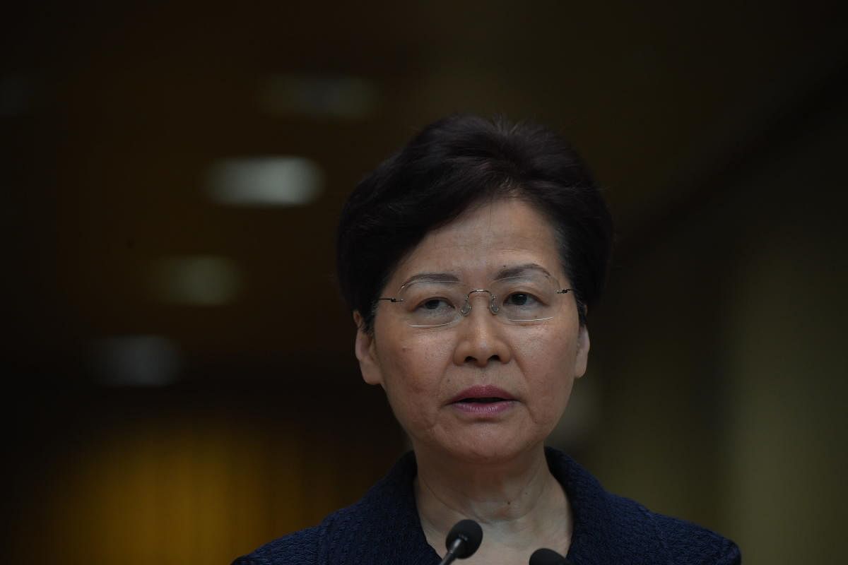 Hong Kong's Beijing-backed leader said she was confident the city's government could handle the unrest by itself and she would not give up on building a platform for dialogue. AFP