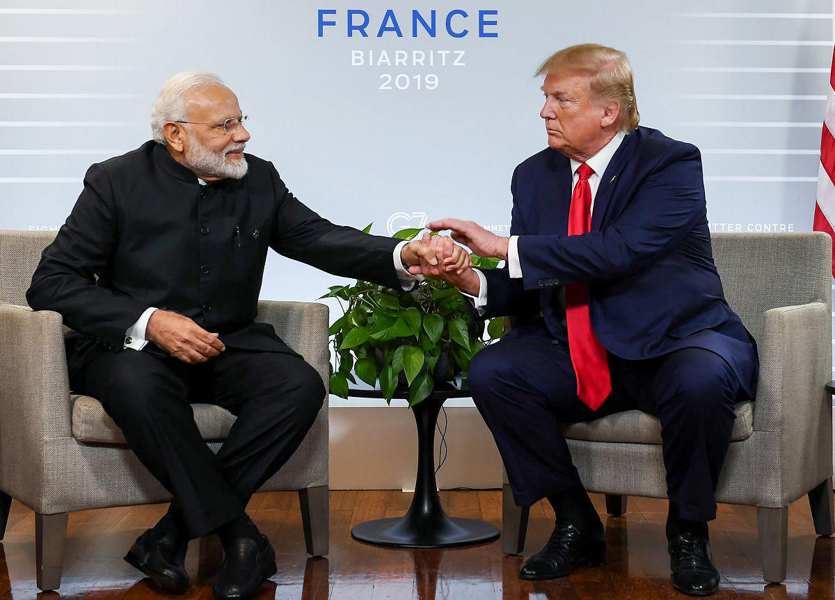 Biarritz: Prime Minister Narendra Modi with US President Donald Trump. (PTI Photo)