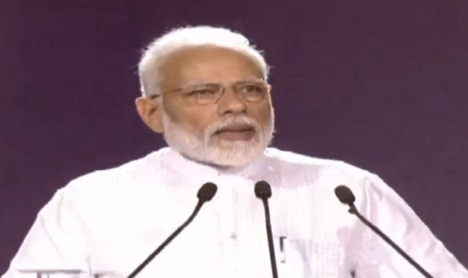 Prime Minister Narendra Modi speaking at the launching ceremony of Fit India Movement. (Videograb)
