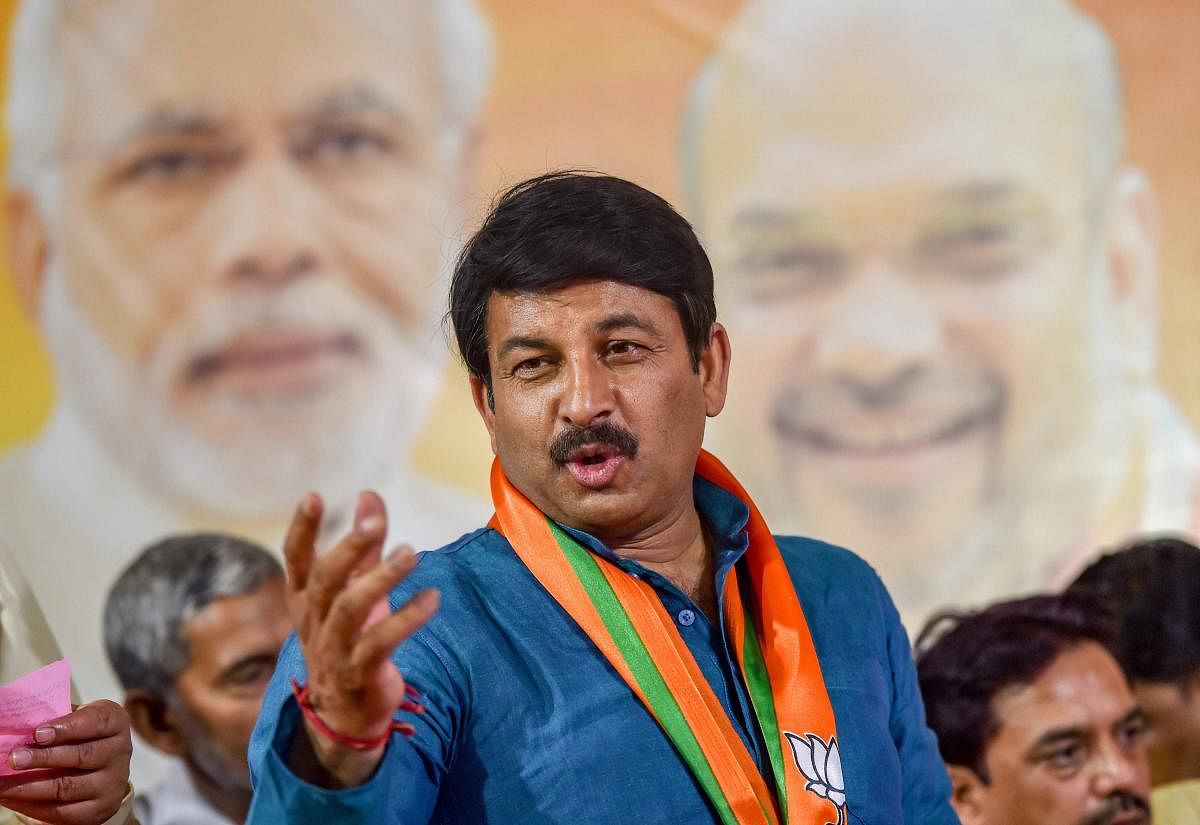 Delhi BJP President and party's candidate from North East Delhi Manoj Tiwari. (PTI Photo)