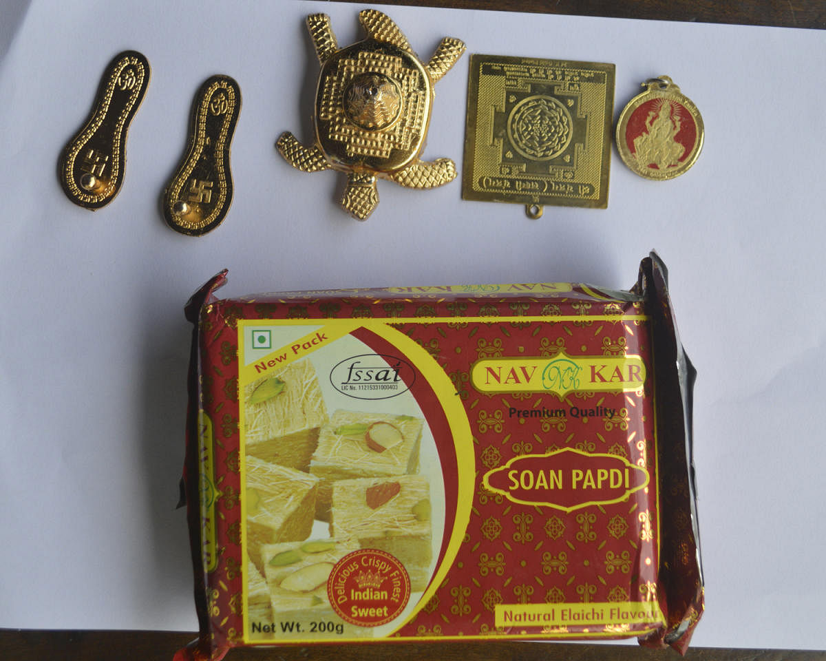 The materials received by Sharavana of Suntikoppa through courier instead of a mobile phone.