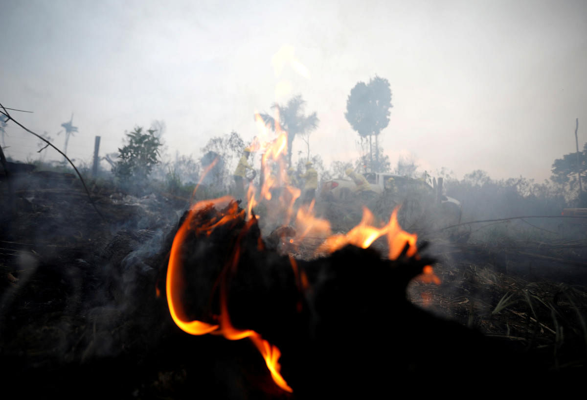 A tract of Amazon jungle burning is seen in Apui, Para state, Brazil August 30, 2019. Reuters