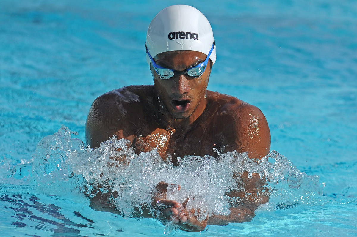 Karnataka’s Likith SP claimed gold in the men’s 50m breastroke on the opening day of the Senior National Aquatic Championships in Bhopal on Saturday. DH FILE PHOTO