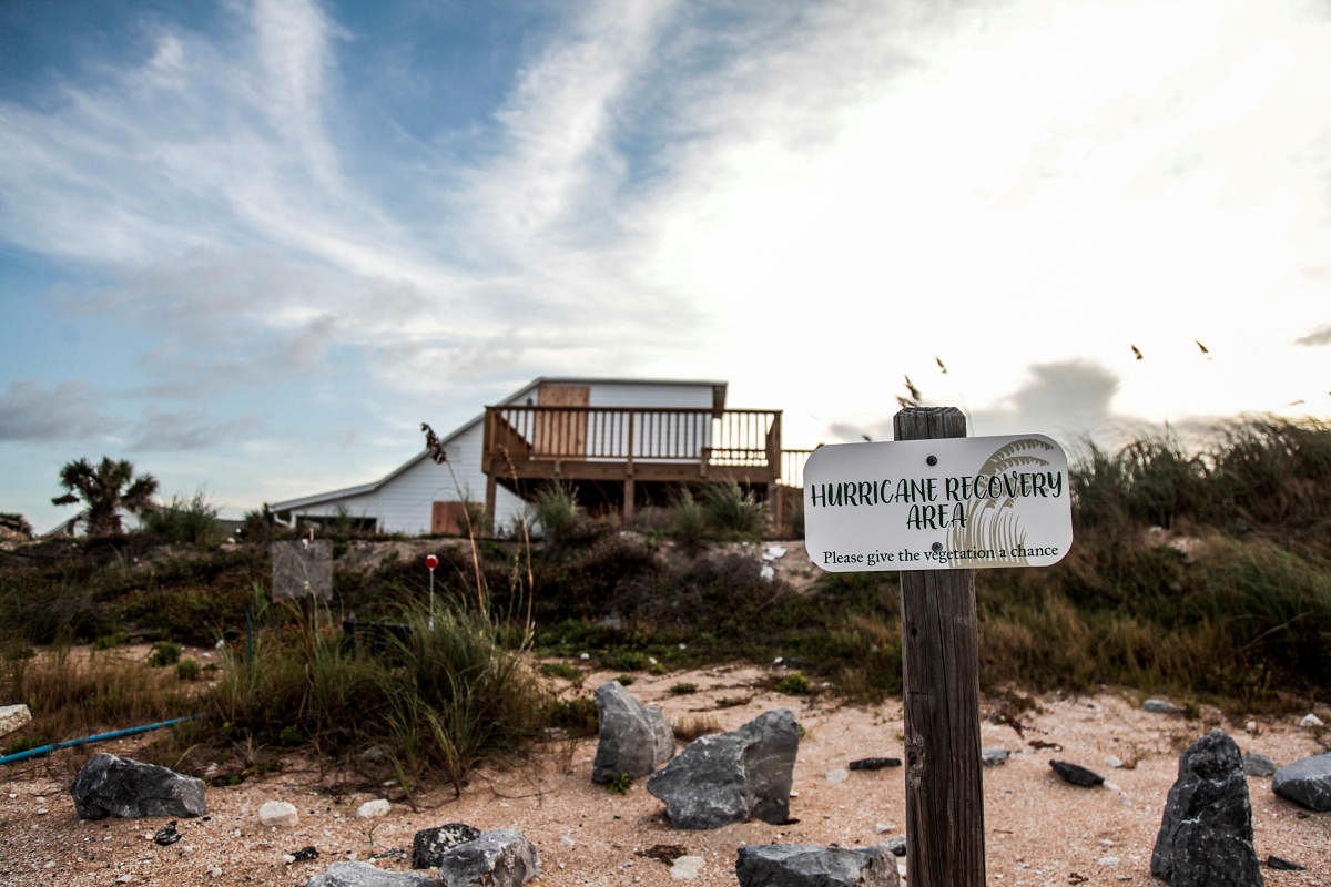 A sign is seen in front of a house before the arrival of Hurricane Dorian in St. Augustine, Florida. Reuters Photo