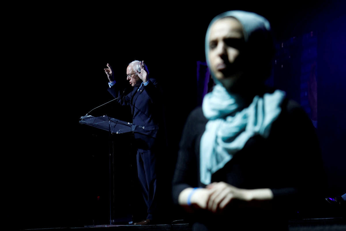 U.S. Democratic presidential candidate Bernie Sanders attends the Islamic Society of North America's Convention in Houston, Texas, U.S. August 31, 2019. Photo by Reuters