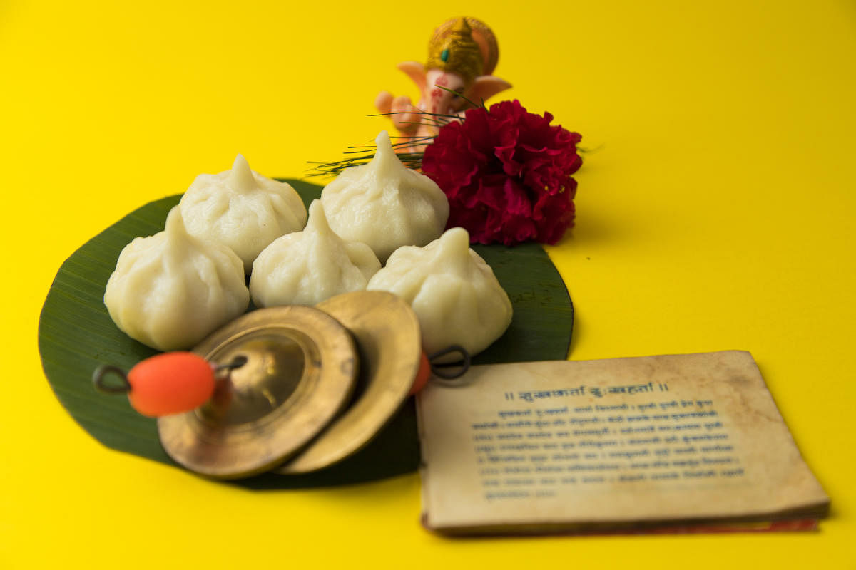 Modakas are Lord Ganesha’s favourite dish,  according to Hindu mythology.