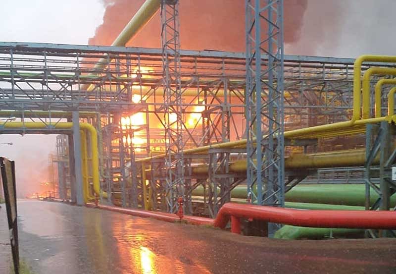 Photo of fire incident at the ONGC plant in Navi Mumbai