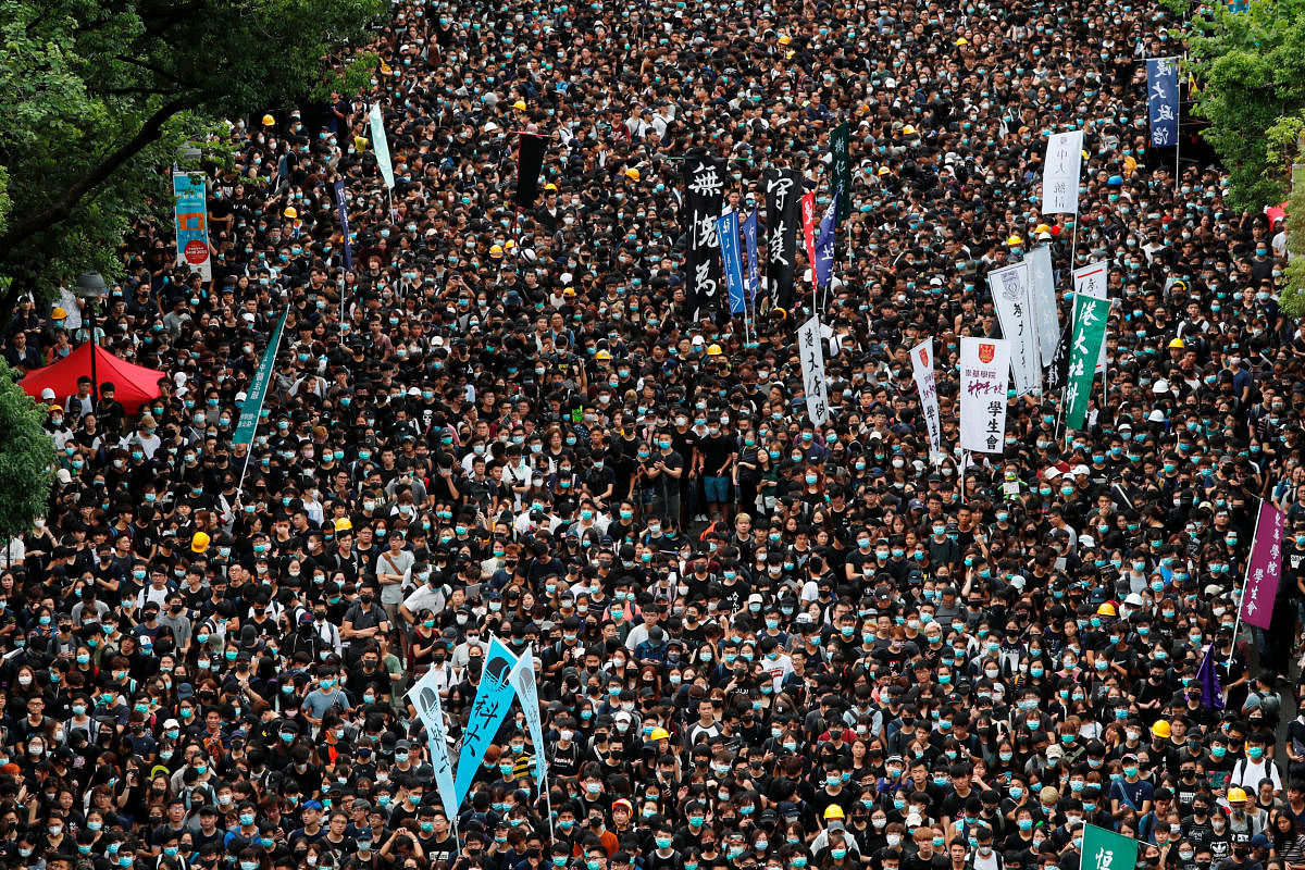 A view of the HK protest. (Reuters photo)