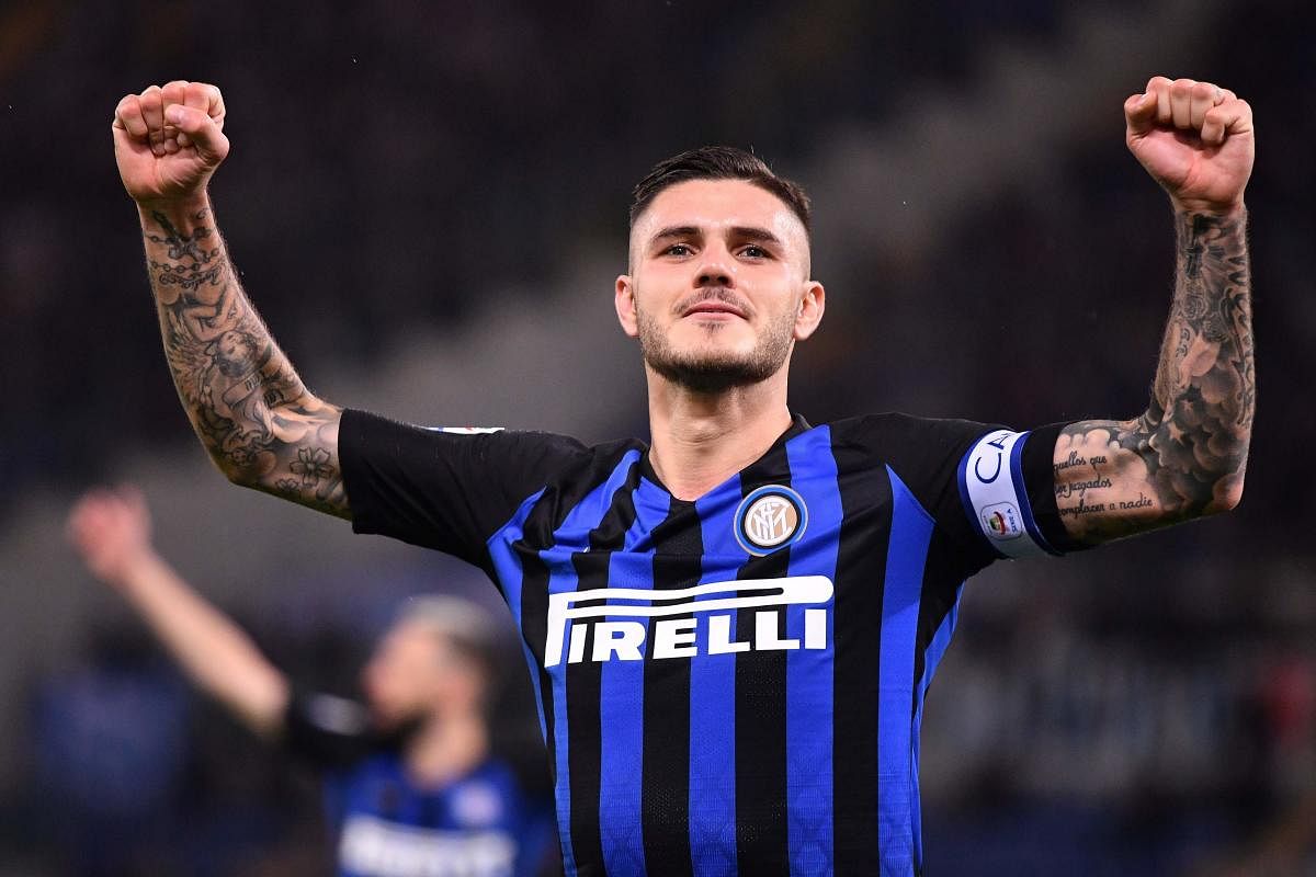 Inter Milan's Argentinan forward Mauro Icardi. (AFP Photo)