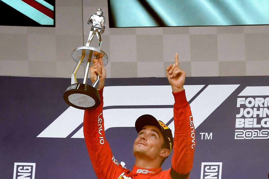 Ferrari's Charles Leclerc dedicates his first Formula 1 win to deceased Formula 2 driver and his friend Anthoine Hubert. Picture credit: AFP