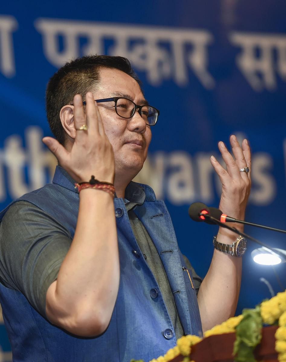 Minister of State (I/C) for Youth Affairs and Sports Kiren Rijiju. (PTI Photo)